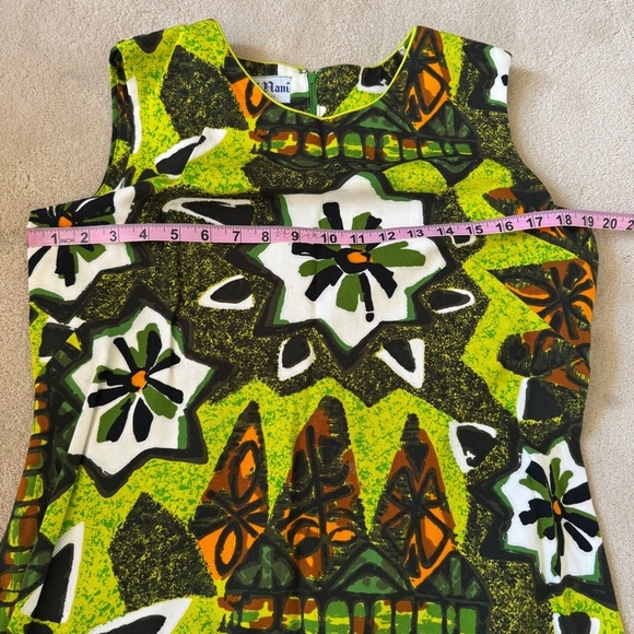 Vintage Rai Nani 70s Colorful Aloha Maxi Dress Hawaiian Sz 14 - Picture 11 of 13